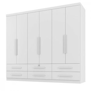 Guarda Roupa De Casal Maximus Branco Absoluto Zanzini Branco Absoluto