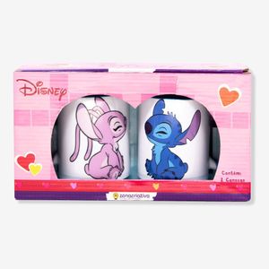 Kit Com Duas Canecas Pop Stitch Minha Metade Disney