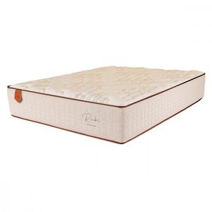 Colchão Queen Rubi 158x198x32cm Mola Ensacada Bege E Branco Bege Com Branco