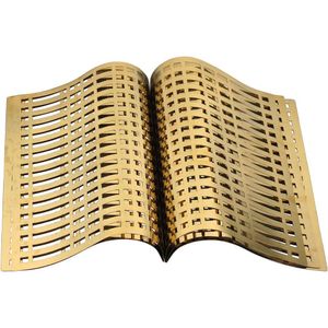 Escultura Decorativa Enfeite Casa Aparador Livro Aberto Home&co Aço Inox 30x36x36cm Dourado