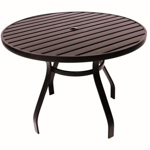 Mesa 90cm Sevilla Ripada Alumínio área Externa Interna Jardim Marrom