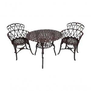 Conjunto Mesa 2 Poltronas Viena Premium Jardim Varanda Sacada Marrom