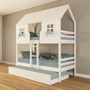 Treliche Casinha Encantada Madeira Maciça Branco Housin