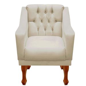 Poltrona Decorativa Resistente Recepção Grécia Dritex Sintético Bege