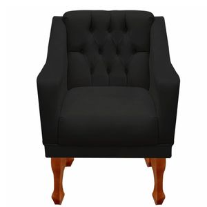 Poltrona Decorativa Resistente Recepção Grécia Dritex Sintético Preto