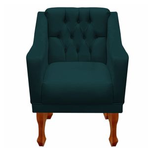 Poltrona Decorativa Resistente Recepção Grécia Dritex Suede Azul
