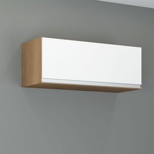 Armário Aéreo Basculante Sabrina 80x30cm Mdp Menu Móveis Branco Avelã