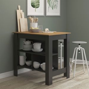 Bancada Para Ilha De Cozinha Americana 103x92cm Menu Móveis Cinza