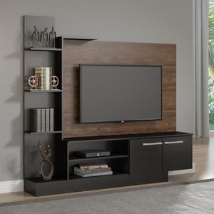 Estante Home Tv Cairo 50p 165x155cm Mdp Castanho Menu Móveis Castanho
