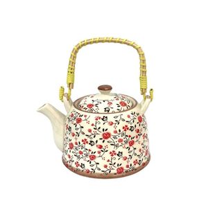 Chaleira Bule De Porcelana Oriental Para Chá Vermelho Floral