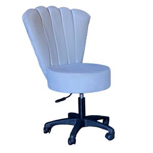 Cadeira Mocho Pétala Veludo Bege - In9 Decor