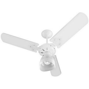 Ventilador Teto Branco 3 Pas Branca + Globo 127v