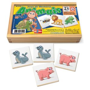 Jogo De Memória Animais 40 Peças - Jottplay