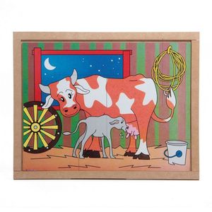Jogo Educativo Quebra Animais E Filhotes Vaca Base Carlu