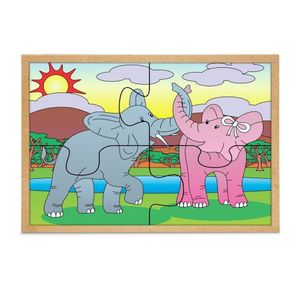 Jogo Educativo - Quebra Cabeça Casal De Elefante - Carlu