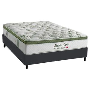 Cama Box Casal Com Colchão Herval Monte Carlo Molas Ensacadas 138x188x73cm Ms Suede Preto