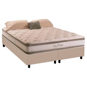 Cama Box Casal Bipartida Com Colchão Herval Big Class Molas Conforclass 138x188x72cm Ms Suede Bege