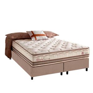 Cama Box Casal Bipartida Com Colchão Herval Istambul Molas Maxspring 138x188x73cm Ms Suede Bege