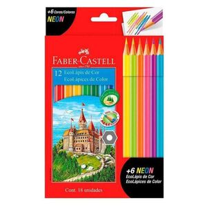 Lápis De Cor Ecolápis 120112+6n 18 Cores - Faber Castell