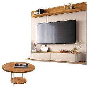 Home Suspenso Galax Cinamomo Off White E Mesa De Centro Sky Cinamomo- Hb Móveis