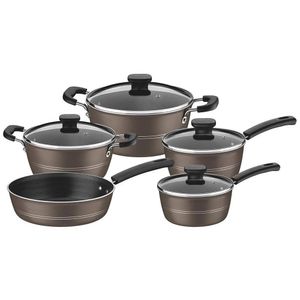 Conjunto De Panelas Tramontina 5 Peças Sicilia Antiaderente Cinza