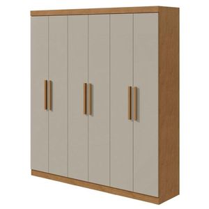 Guarda Roupa Solteiro Jazz 6 Portas Amêndoa Clean Off White - Lopas