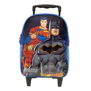 Mochila Escolar Infantil Com Rodinhas Liga Da Justiça 10730 Azul - Xeryus