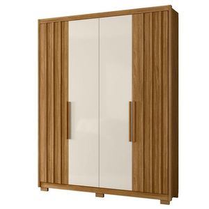 Guarda Roupa Solteiro Califórnia 4 Portas Freijó Off White - Moval