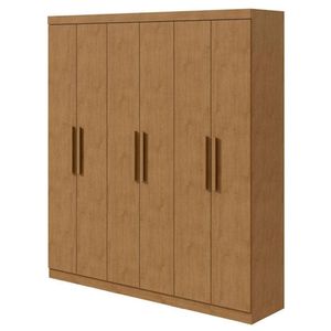 Guarda Roupa Solteiro Jazz 6 Portas Amêndoa Clean - Lopas