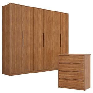 Guarda Roupa Casal Atrice E Cômoda Atria Amêndola - Demartêz