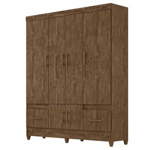 Guarda Roupa Casal Ms912 6 Portas Castanho Wood - Moval