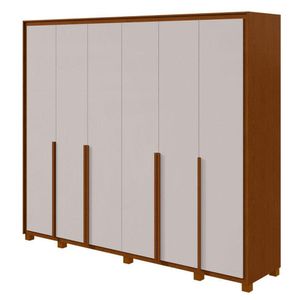 Guarda Roupa Casal Imperatore 6 Portas Frassino Off White Com Kit Sapateira E Pés - Lopas