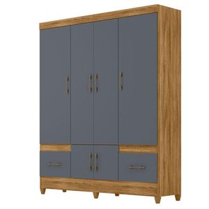 Guarda Roupa Casal Ms912 6 Portas Freijó Cinza - Moval