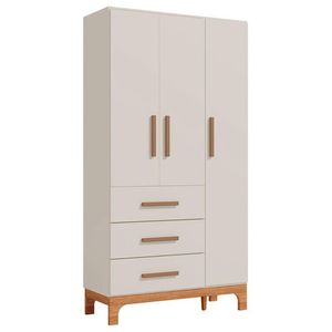 Guarda Roupa Infantil Pega Pega 3 Portas Off White Caramelo - Canaã