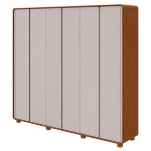 Guarda Roupa Casal Loop 6 Portas Frassino Off White Com Pés - Lopas