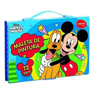Estojo Maleta De Pintura Infantil Mickey 72 Peças 20036 Azul - Molin