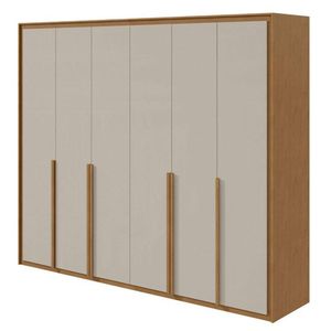 Guarda Roupa Casal Imperatore 6 Portas Amêndoa Clean Off White - Lopas