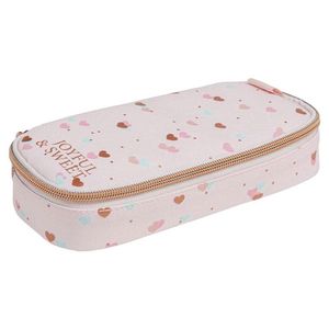 Estojo Escolar Infantil Minibox Académie Coração Metalizado Rosa - Tilibra