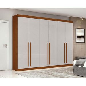 Guarda Roupa Casal Ambiente Bertha 6 Portas Frassino Off White - Lopas