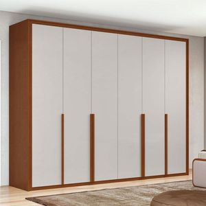Guarda Roupa Casal Ambiente Imperatore 6 Portas Com Kit Sapateira Frassino Off White - Lopas