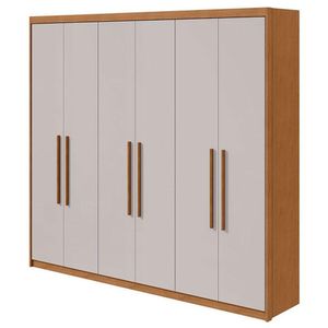 Guarda Roupa Casal áries 6 Portas Amêndoa Clean Off White - Lopas