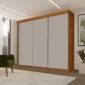 Guarda Roupa Casal Ambiente ímola 3 Portas De Correr Carvalho New Off White Pina - Luapa