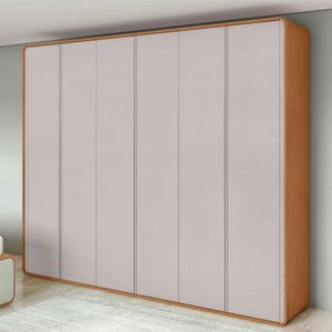 Guarda Roupa Casal Ambiente Loop 6 Portas Amêndoa Clean Off White - Lopas