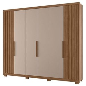 Guarda Roupa Casal Araguaia 6 Portas Carvalho Fendi - Moval