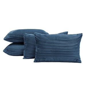 Almofadas Cheias Velvet Bariloche 60x30cm 04 Peças - Marinho