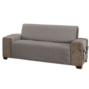 Protetor De Sofá King 4 Lugares Classic 100% Poliéster - Cinza