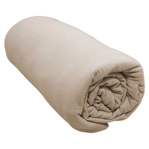 Lençol Com Elástico King Portallar Malha 100% Algodão Liso Linha Casa Bege Caqui