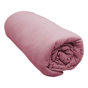 Lençol Com Elástico Queen Portallar Malha 100% Algodão Liso Linha Casa Rosa Cravo