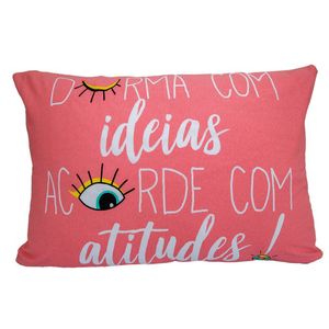 Fronha Portallar Malha 100% Algodão Estampa Localizada Atitude 48cmx68cm Branco