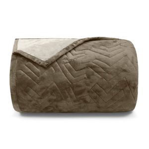 Cobertor Buettner Queen Flannel Plush 100% Poliéster Dupla Face 240mx260m Chocolate Escuro / Chocolate Claro